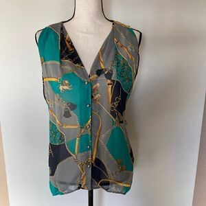 Foreign Exchange Unique Sleeveless Print top shirt M